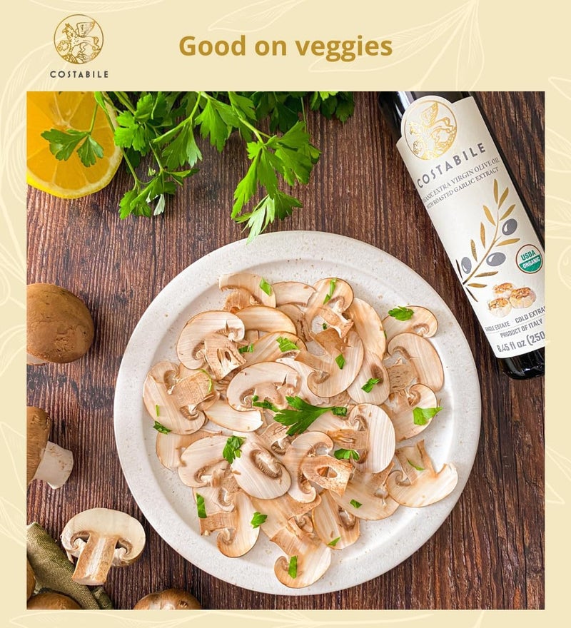 Costabile Organic Extra Virgin Olive Oil with Roasted Garlic - Image 3